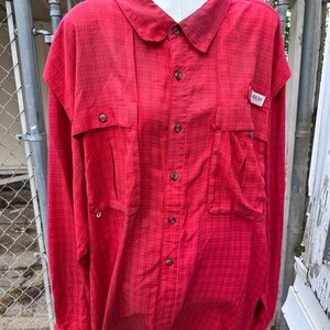 Magellan Outdoors Vibrant Red Plaid Shirt